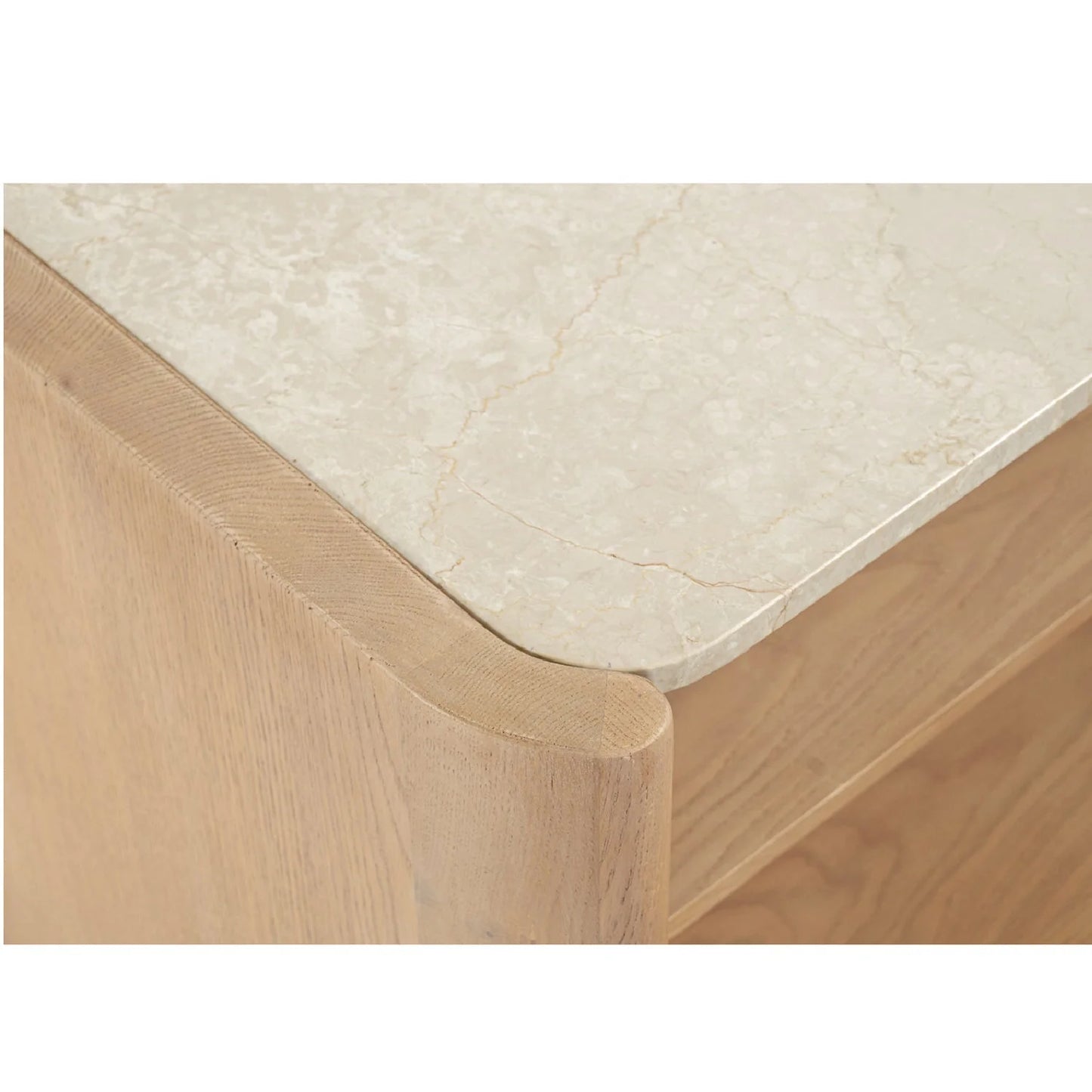 Luxury Modern Lane Marble Top Oak Nightstand European Style for Villa