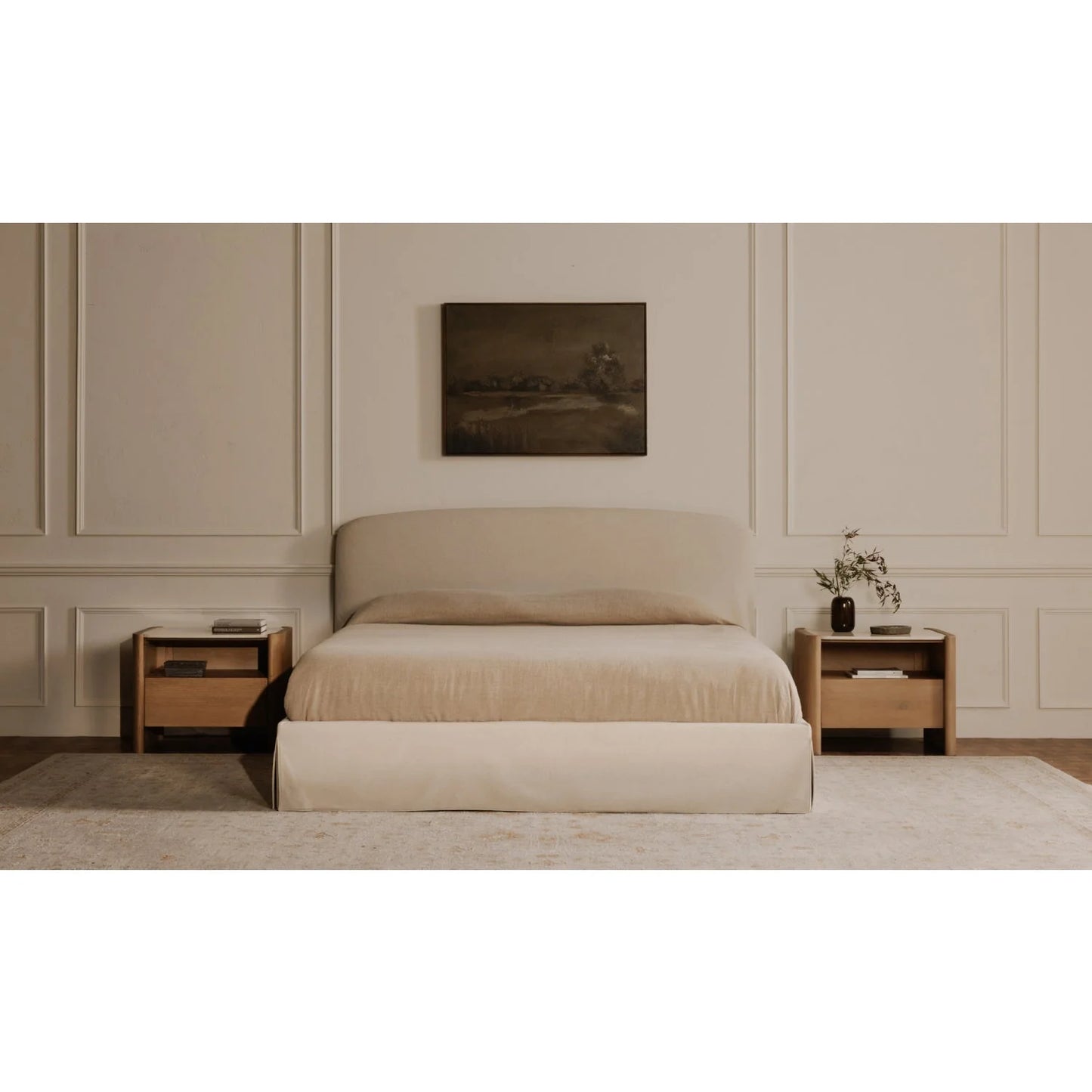 Luxury Modern Lane Marble Top Oak Nightstand European Style for Villa