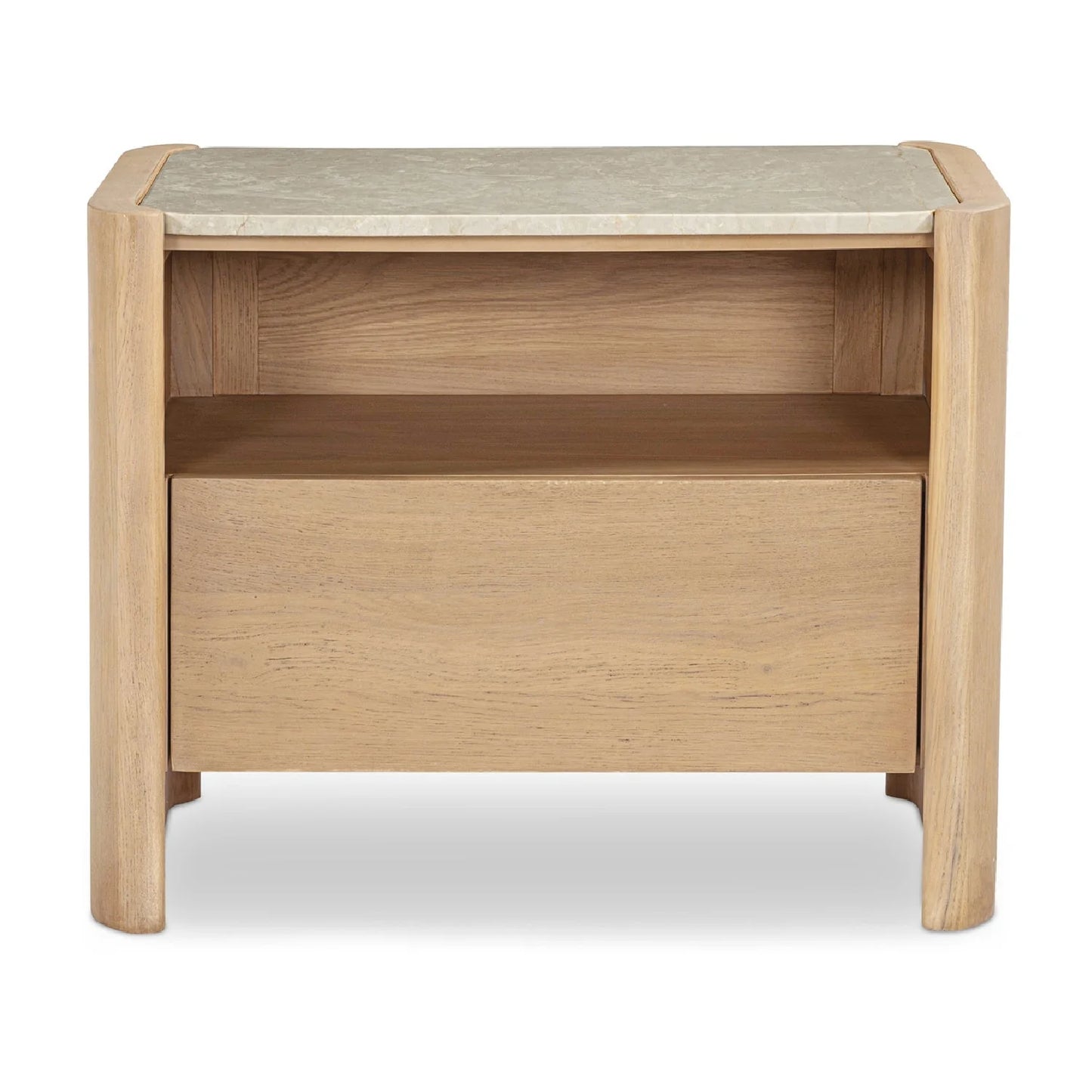Luxury Modern Lane Marble Top Oak Nightstand European Style for Villa
