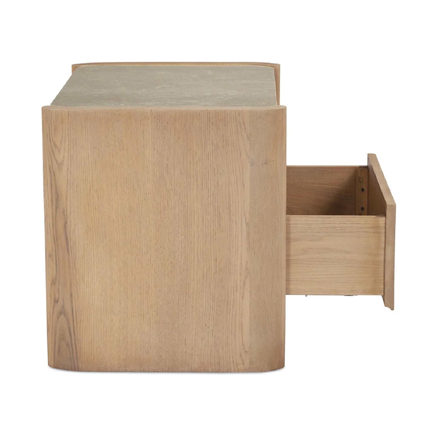Luxury Modern Lane Marble Top Oak Nightstand European Style for Villa