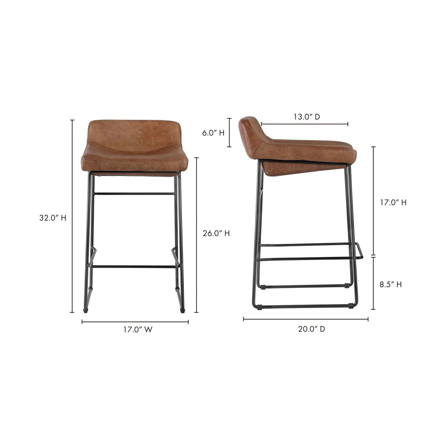 Luxury Modern Leather Counter Stools European Style for Villa