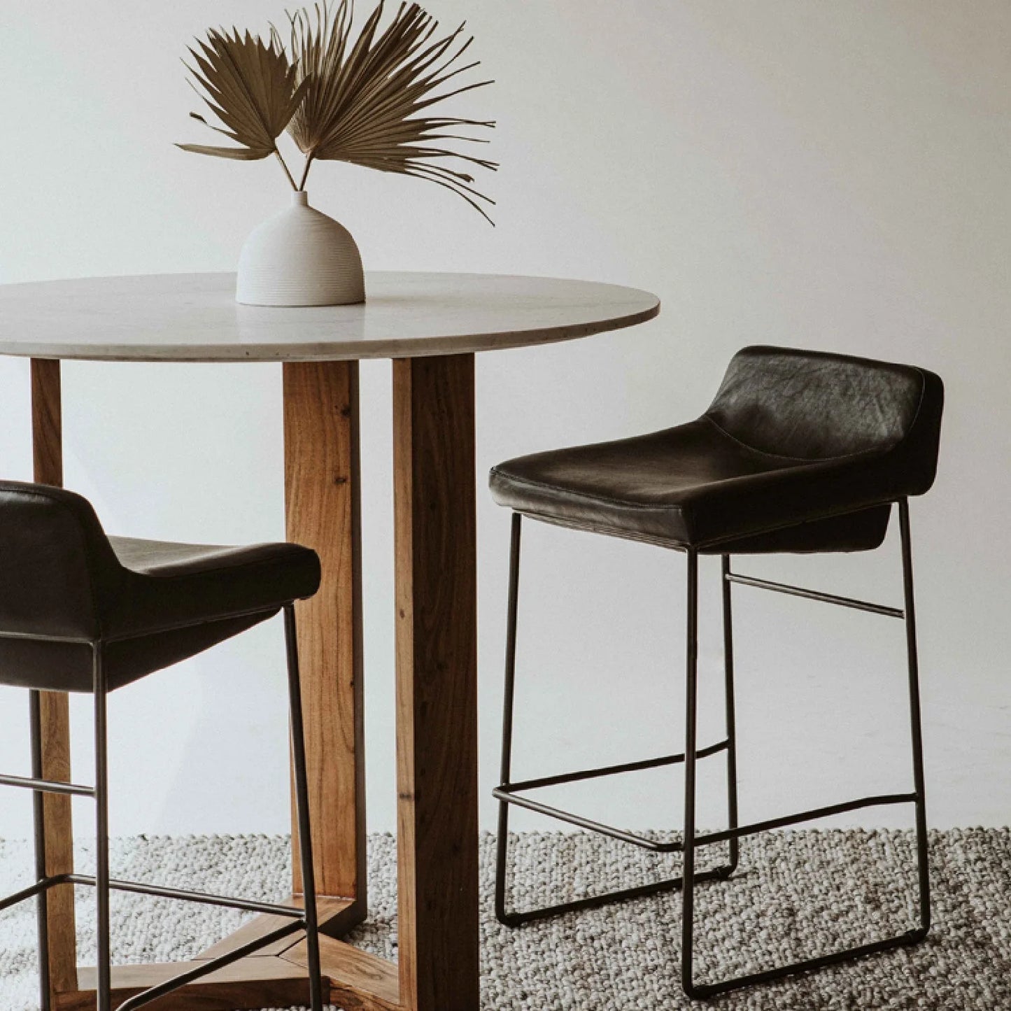 Luxury Modern Leather Counter Stools European Style for Villa