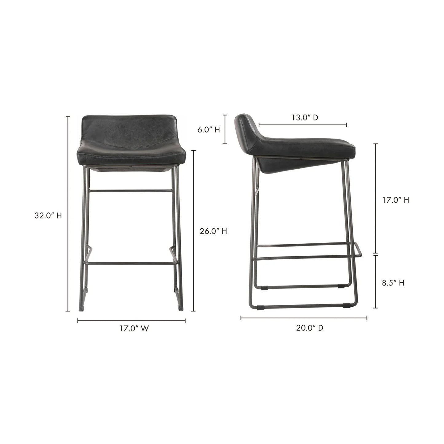 Luxury Modern Leather Counter Stools European Style for Villa