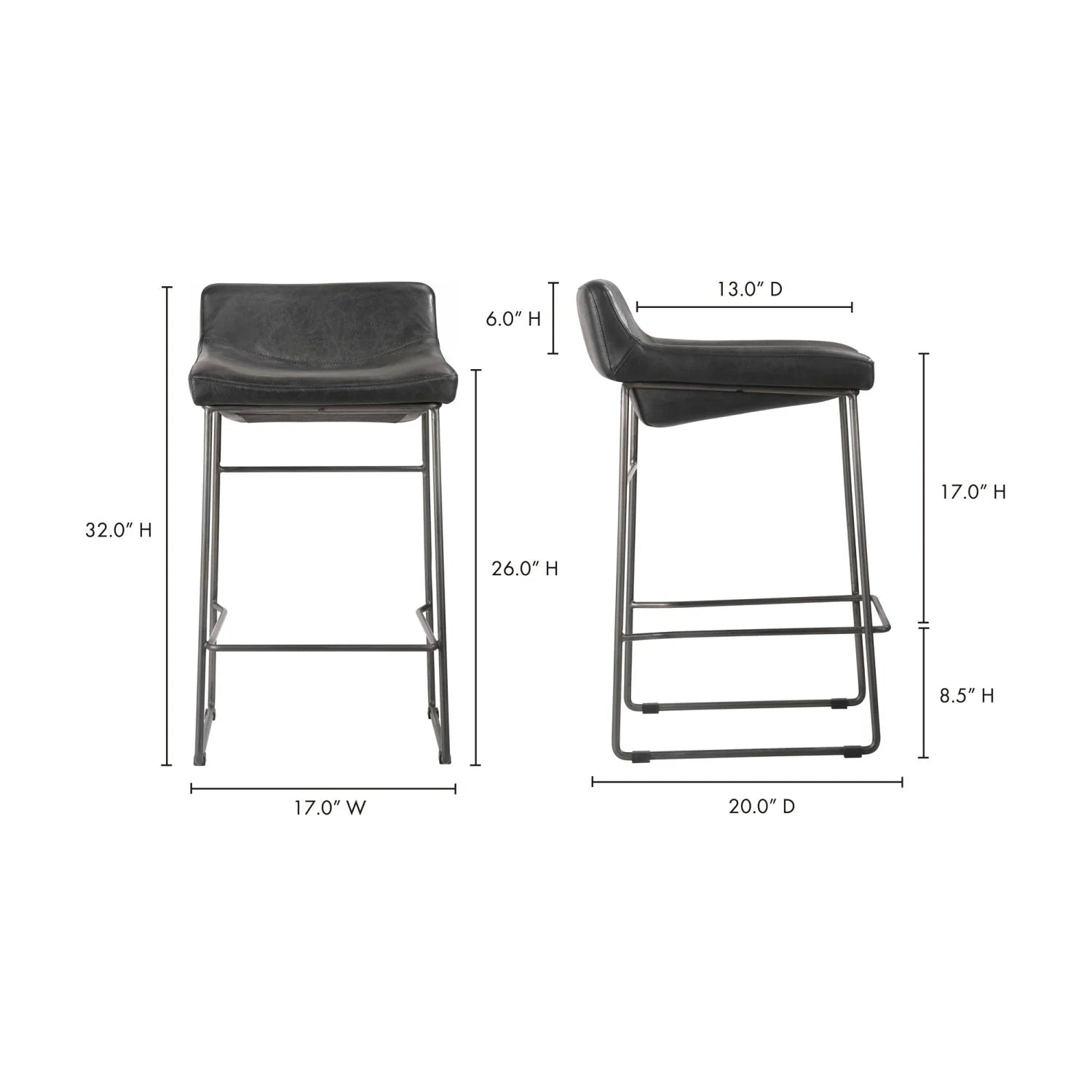 Luxury Modern Leather Counter Stools European Style for Villa