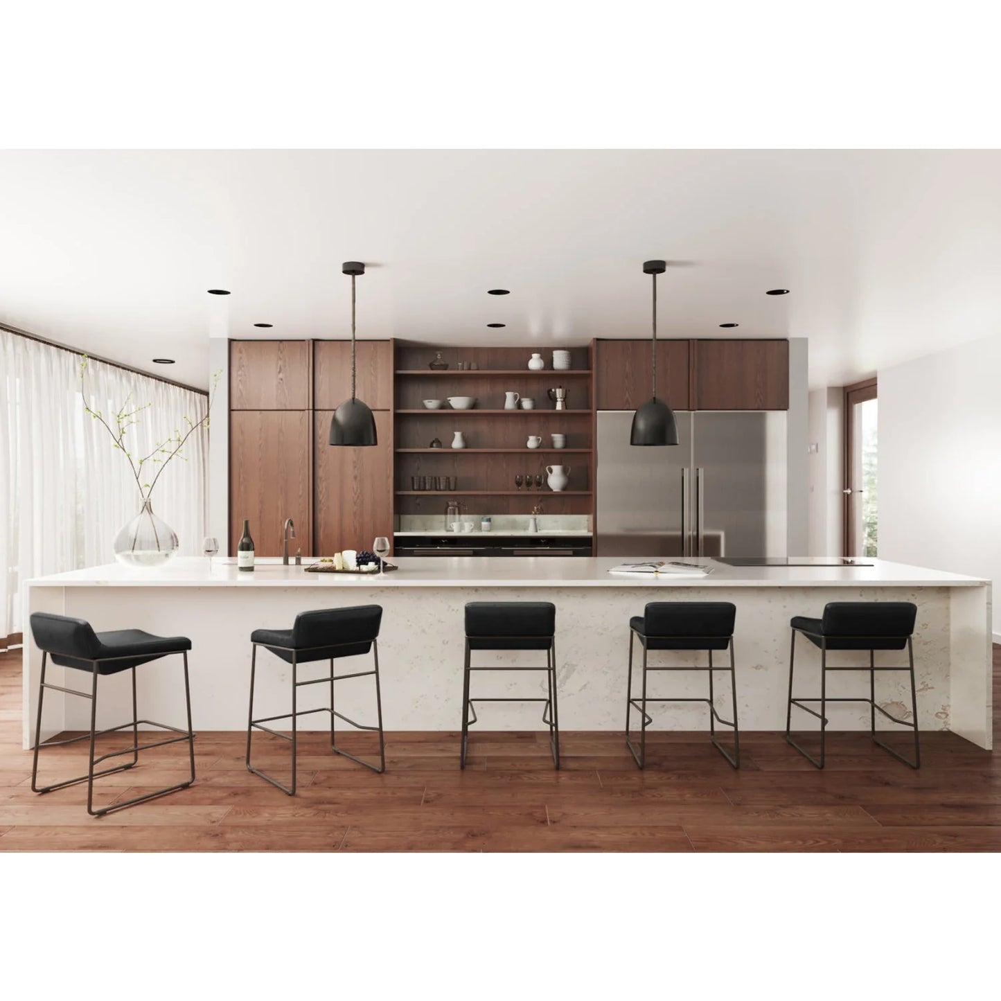 Luxury Modern Leather Counter Stools European Style for Villa