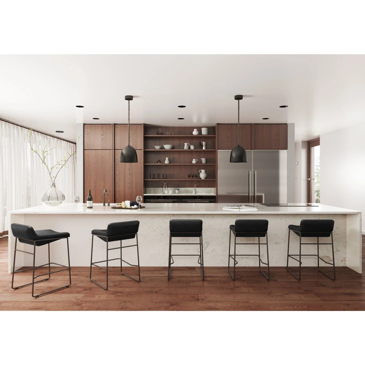 Luxury Modern Leather Counter Stools European Style for Villa