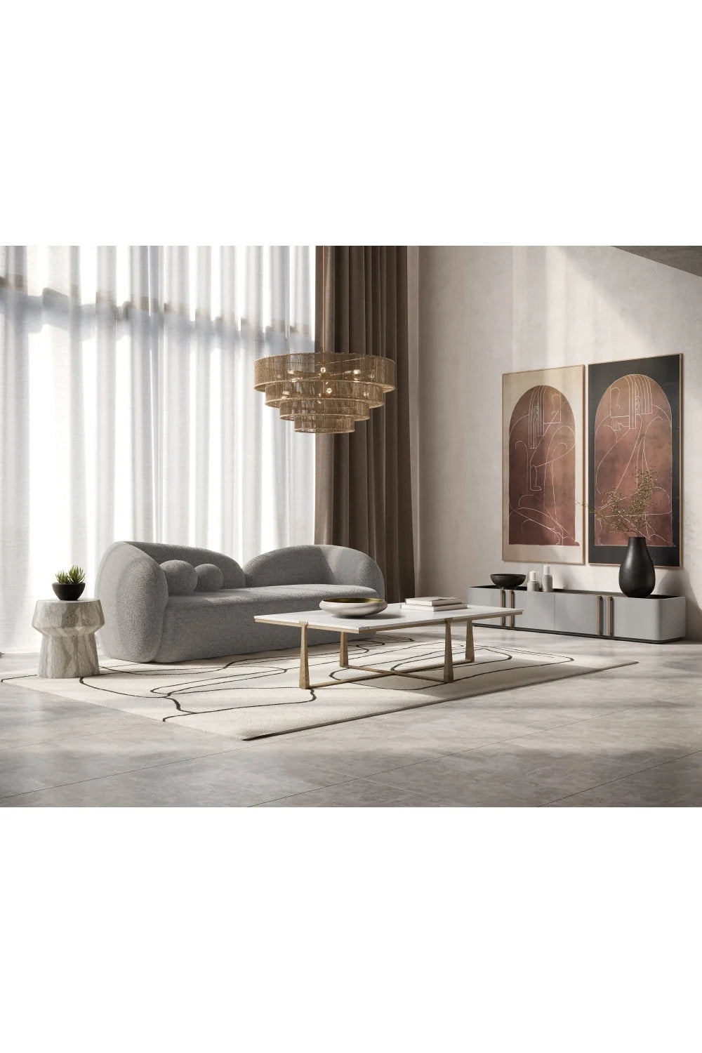 Luxury Modern Leather Storage Cabinet European Style for Villa