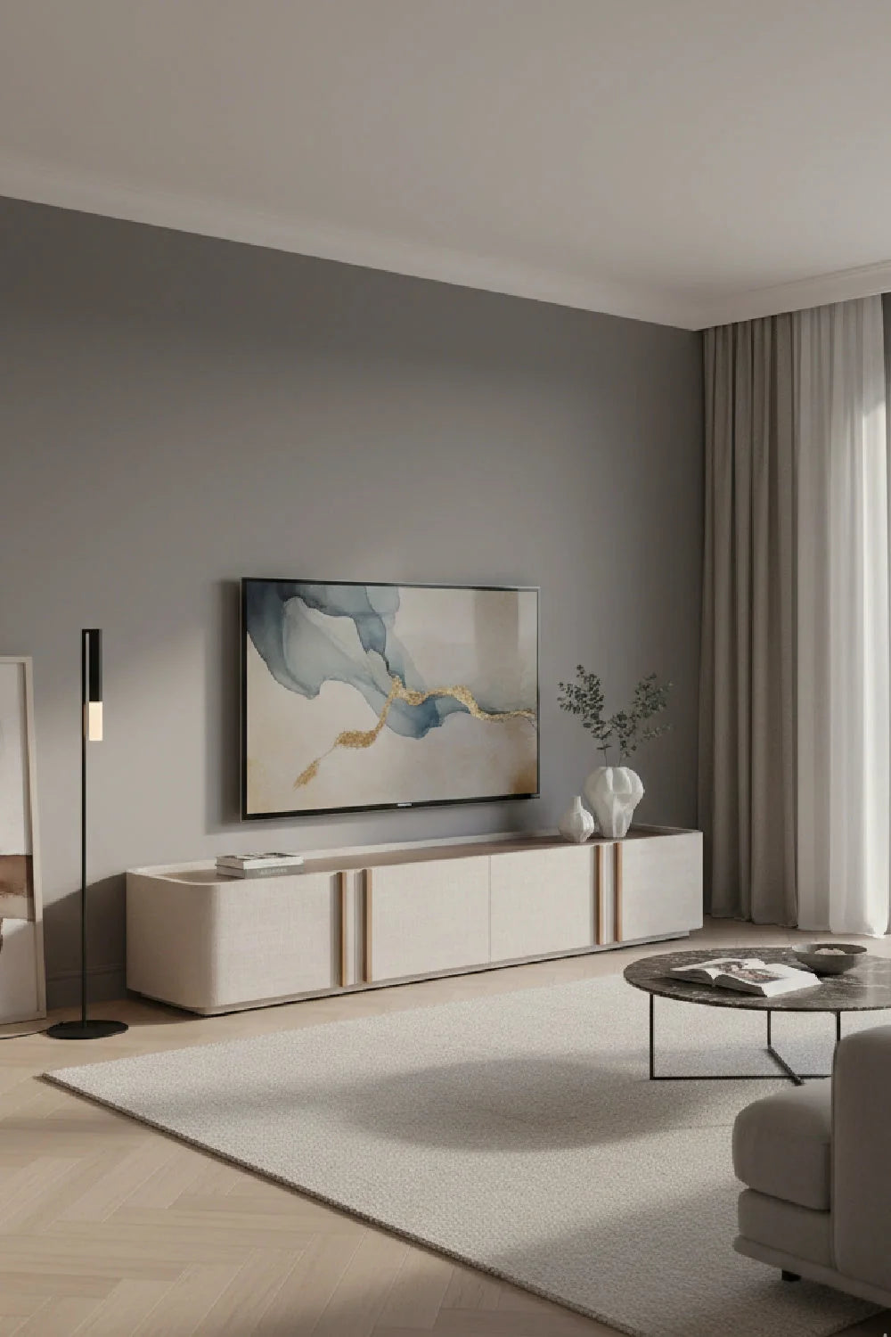Luxury Modern Leather Storage Cabinet European Style for Villa