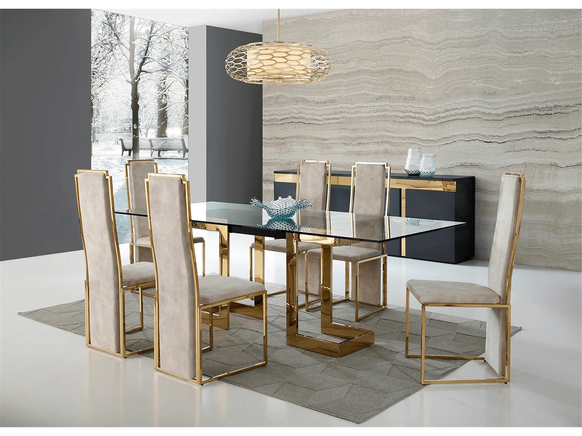Luxury Modern Liddy Dining Table European Style for Villa