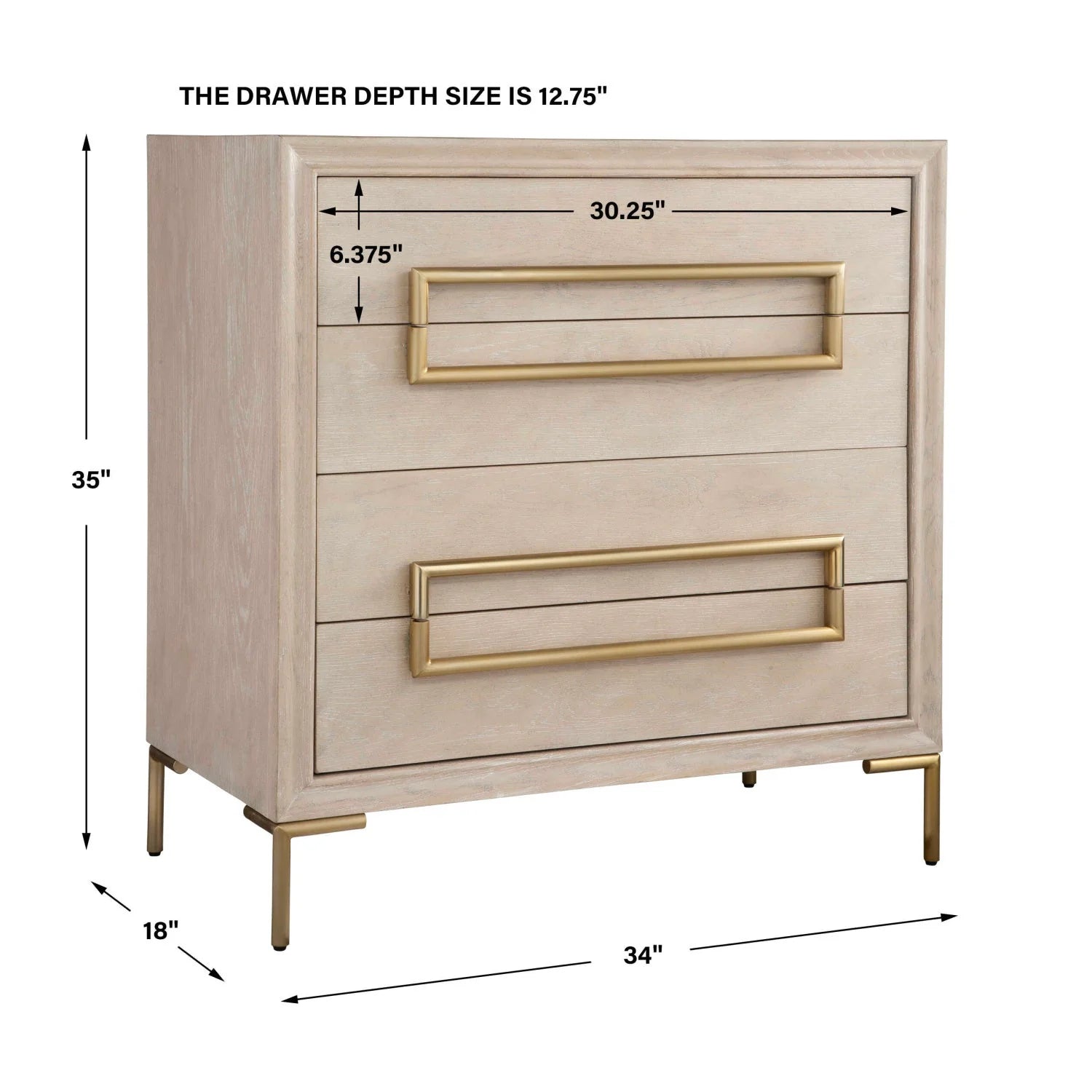 Luxury Modern Light Oak 4-Drawer Accent Chest European Style for Villa