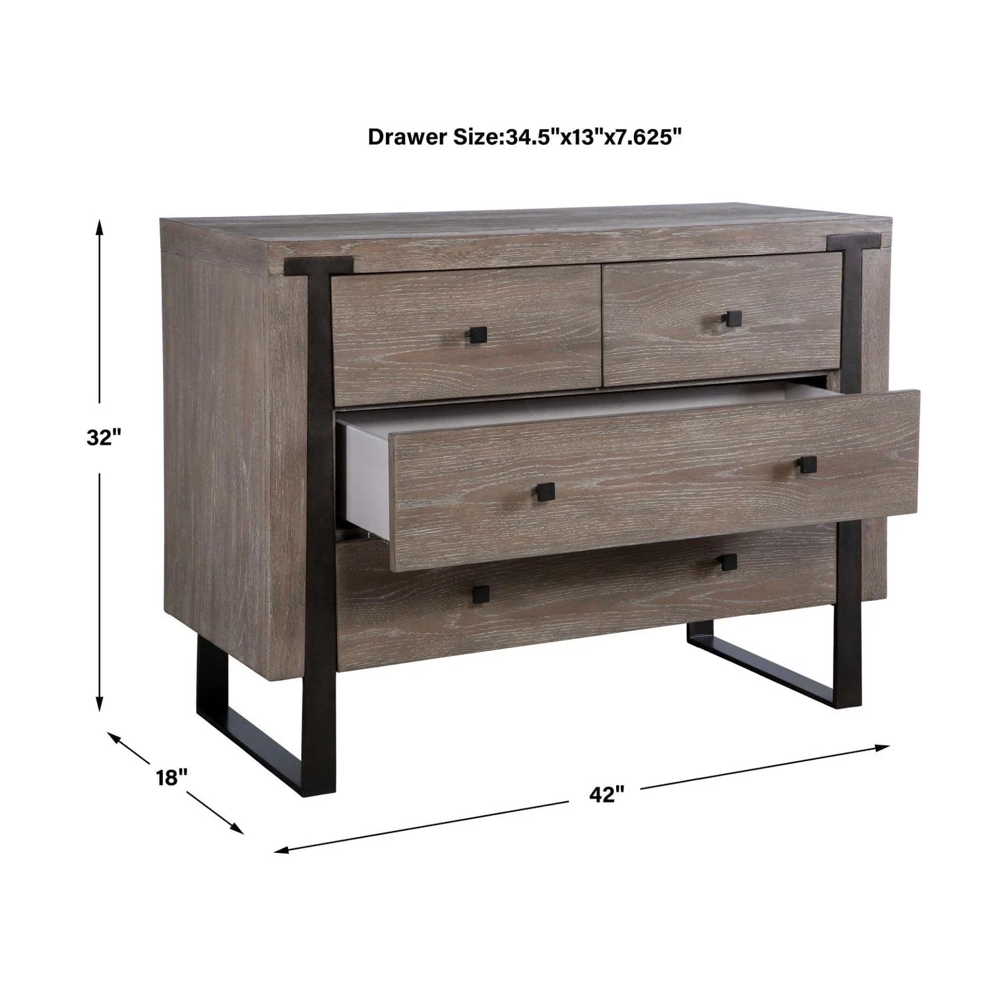 Luxury Modern Light Oak 4-Drawer Chest European Style for Villa