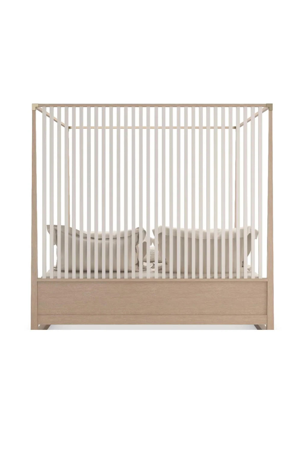 Luxury Modern Light Oak Canopy Bed European Style for Villa