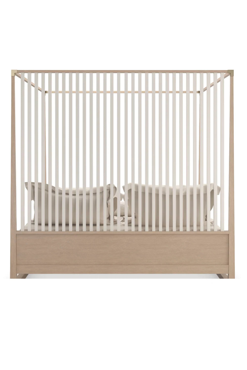 Luxury Modern Light Oak Canopy Bed European Style for Villa