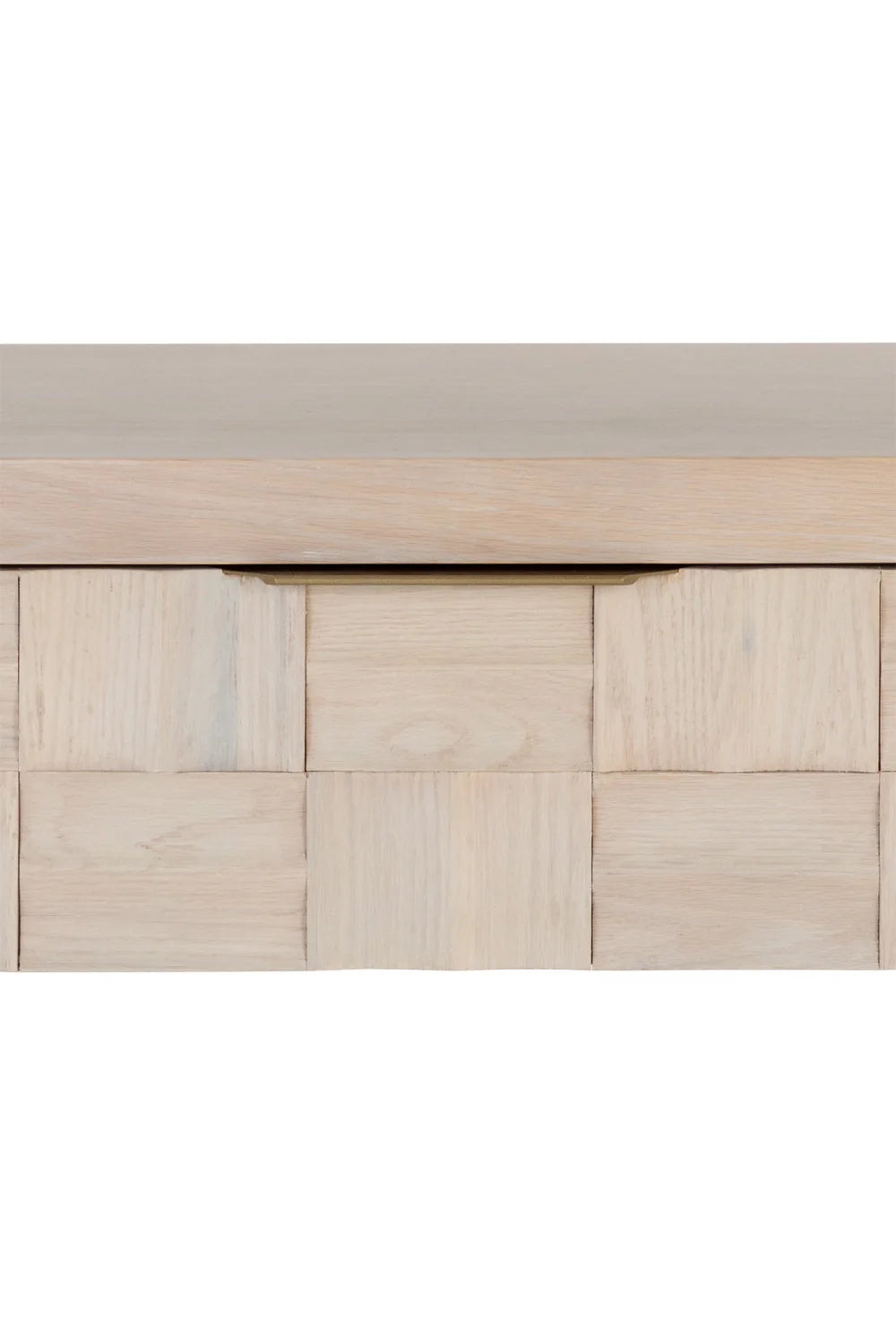 Luxury Modern Light Oak Wood-Tile Nightstand European Style for Villa