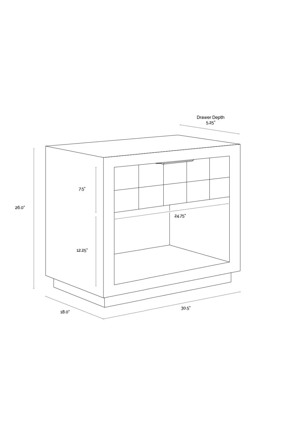 Luxury Modern Light Oak Wood-Tile Nightstand European Style for Villa