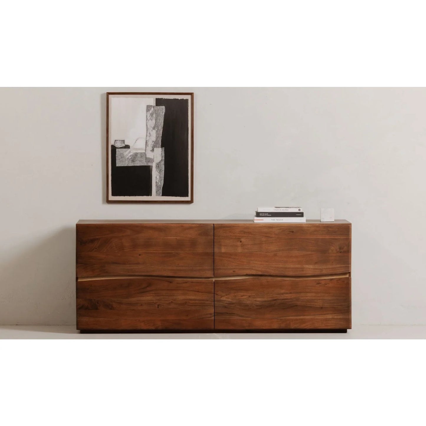 Luxury Modern Live-Edge Acacia 4-Drawer Dresser European Style for Villa