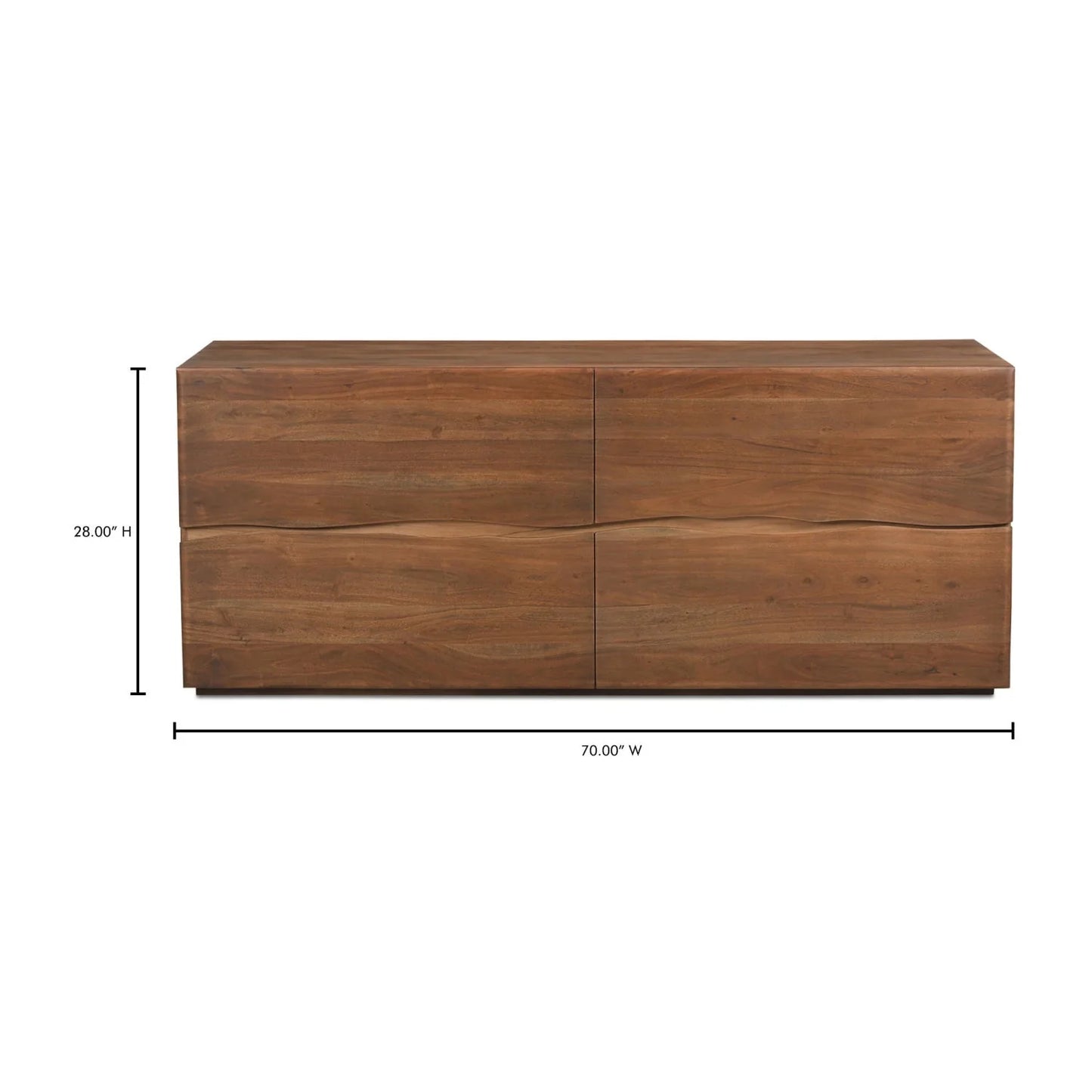 Luxury Modern Live-Edge Acacia 4-Drawer Dresser European Style for Villa