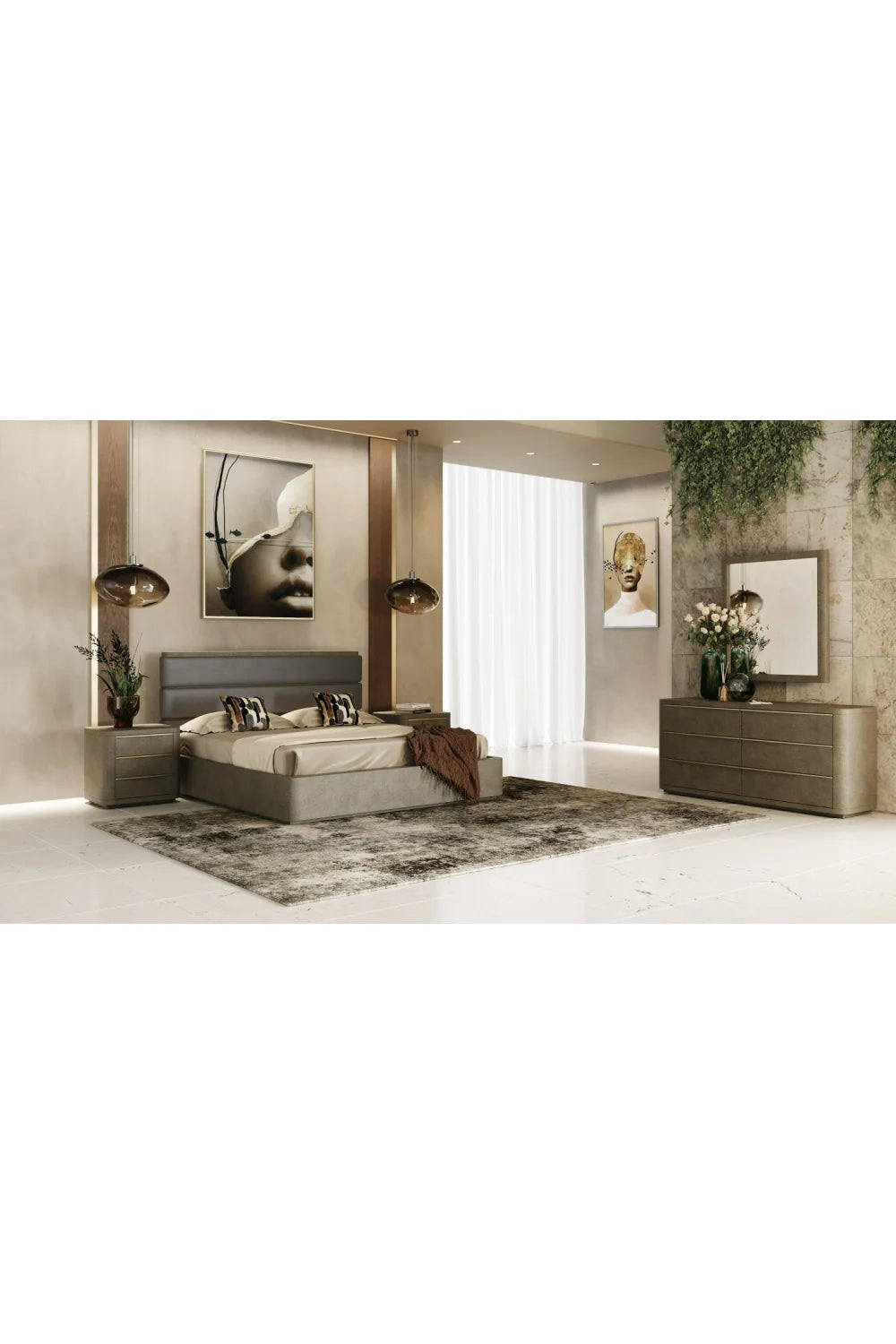 Luxury Modern Lois 3-Drawer Nightstand European Style for Villa
