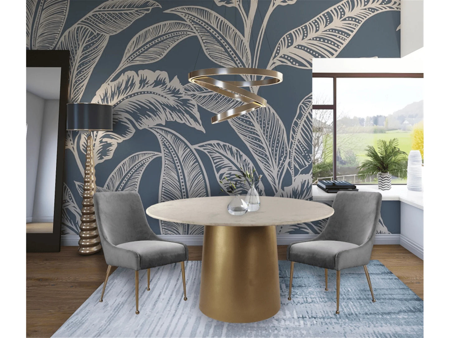Luxury Modern Lowery Dining Chair European Style for Villa