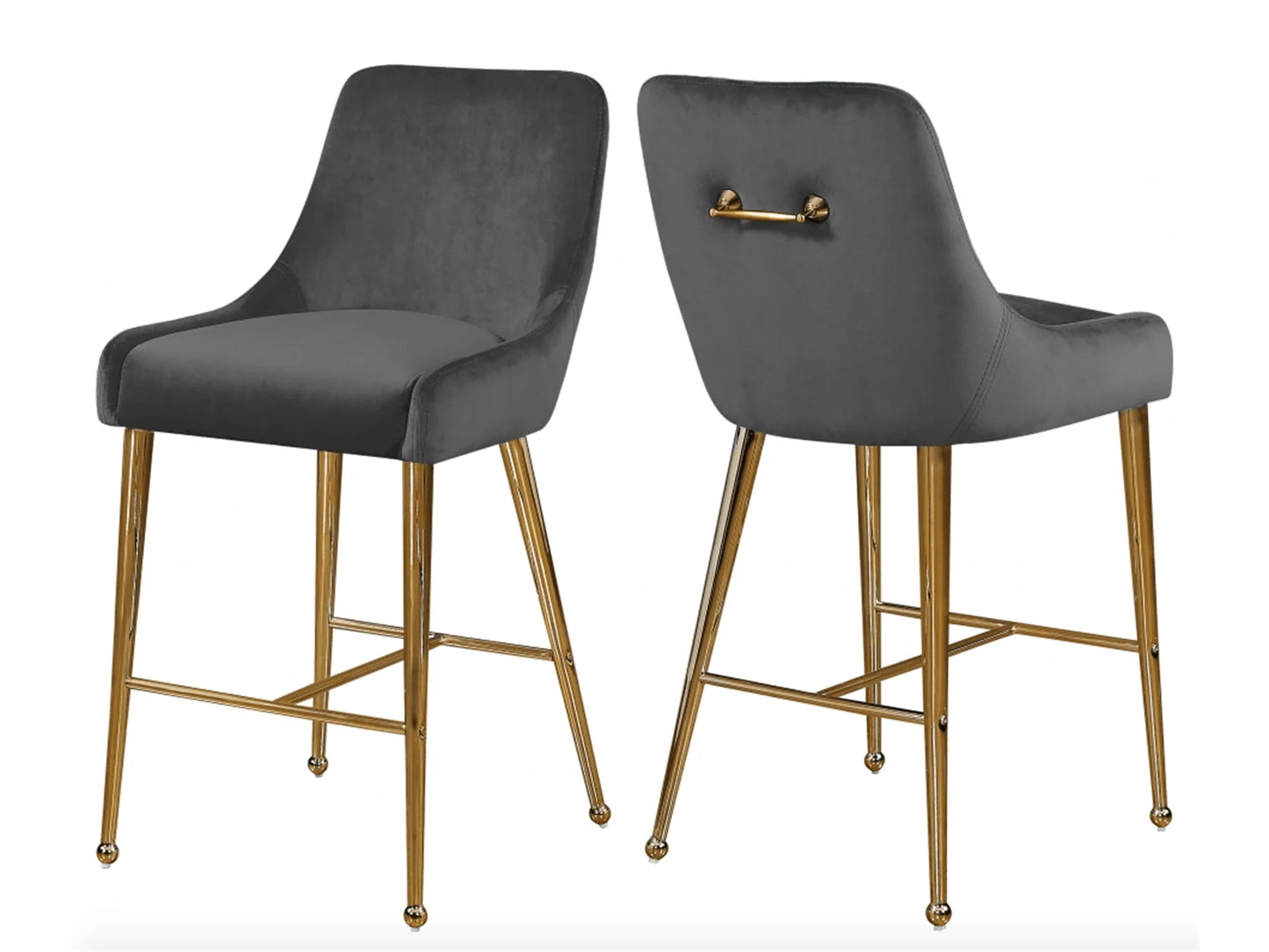Luxury Modern Lowery Velvet Counter Stool European Style for Villa