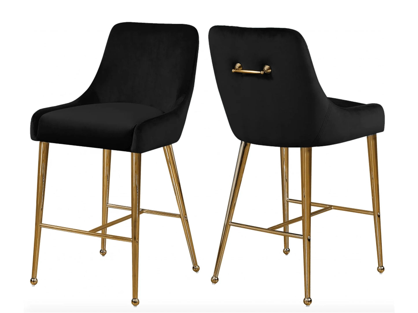 Luxury Modern Lowery Velvet Counter Stool European Style for Villa