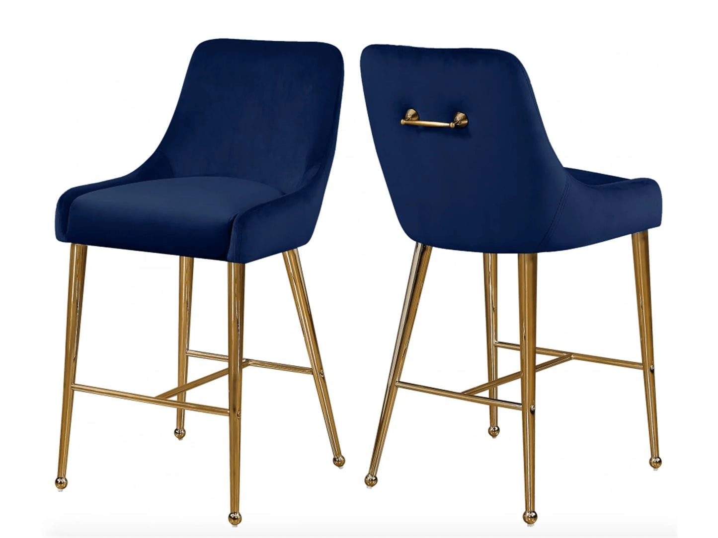 Luxury Modern Lowery Velvet Counter Stool European Style for Villa