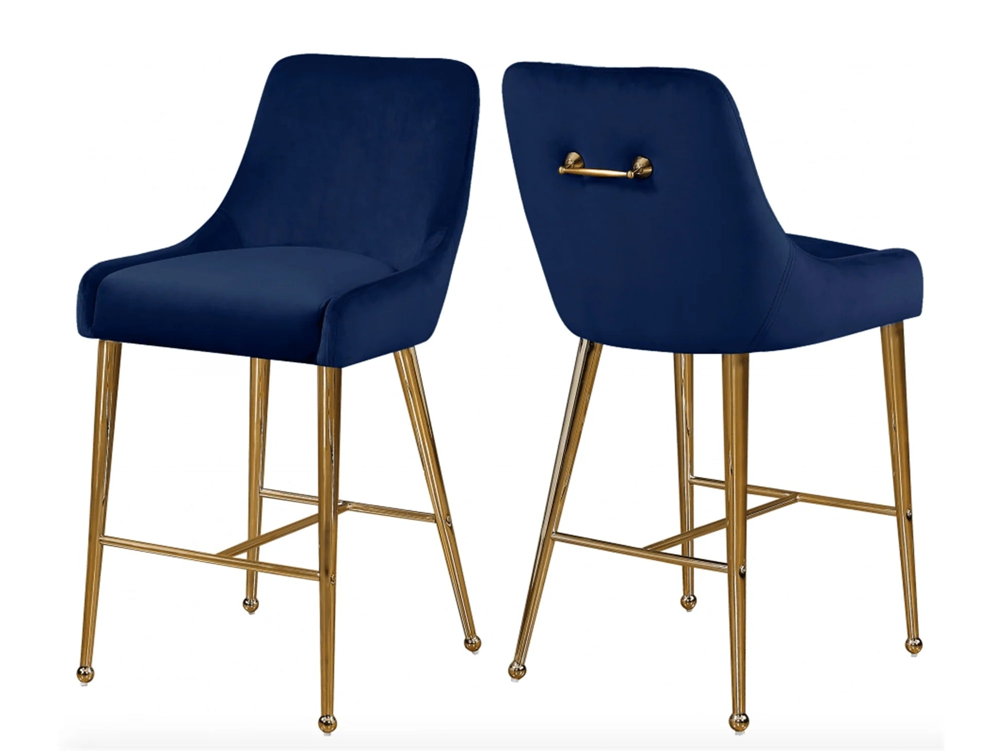 Luxury Modern Lowery Velvet Counter Stool European Style for Villa