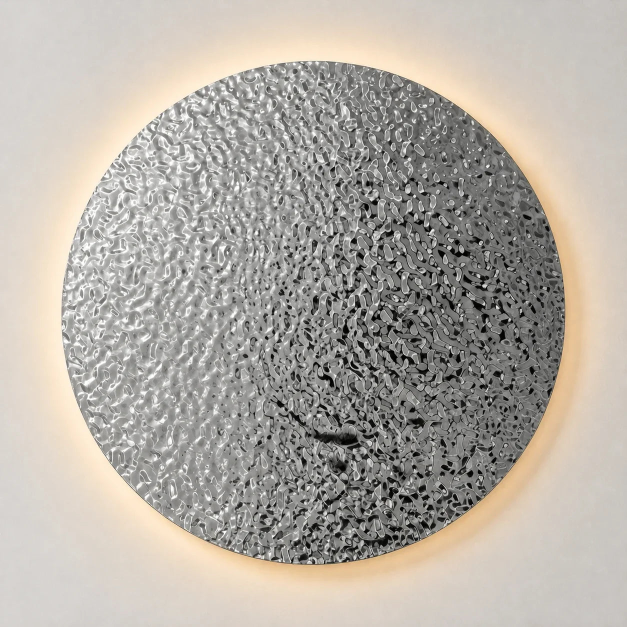 Luxury Modern Lucien Chrome Round Mirror European Style for Villa