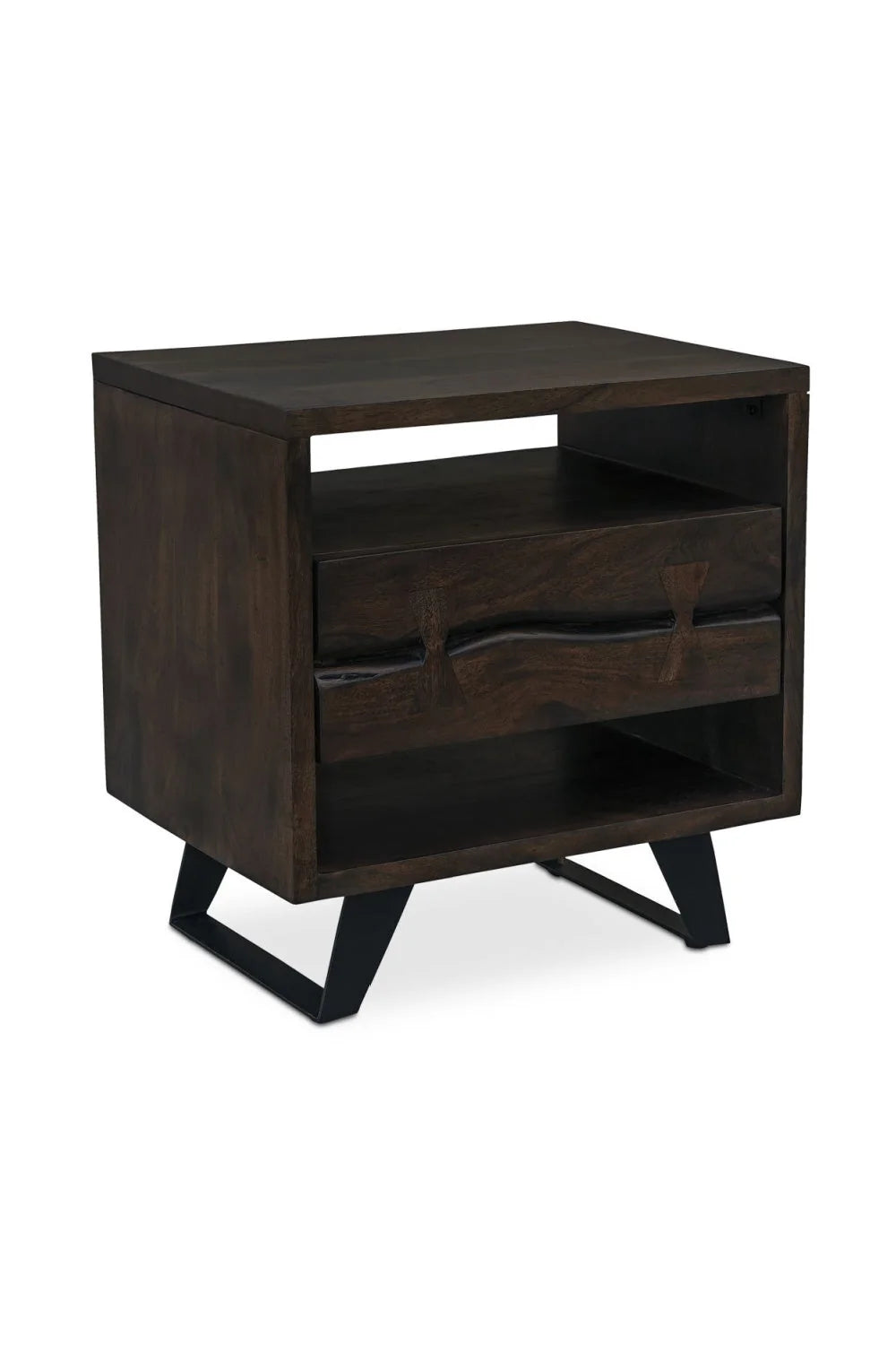 Luxury Modern Madagascar 1-Drawer Acacia Nightstand European Style for Villa