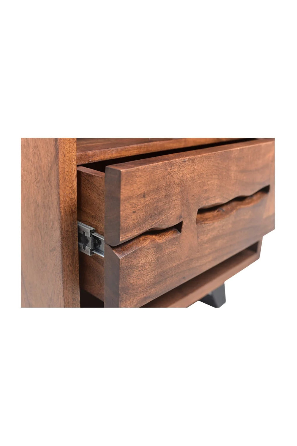 Luxury Modern Madagascar 1-Drawer Acacia Nightstand European Style for Villa