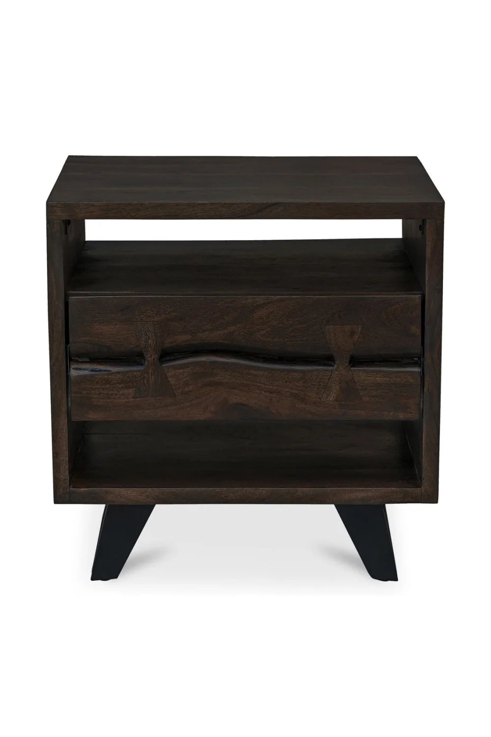 Luxury Modern Madagascar 1-Drawer Acacia Nightstand European Style for Villa