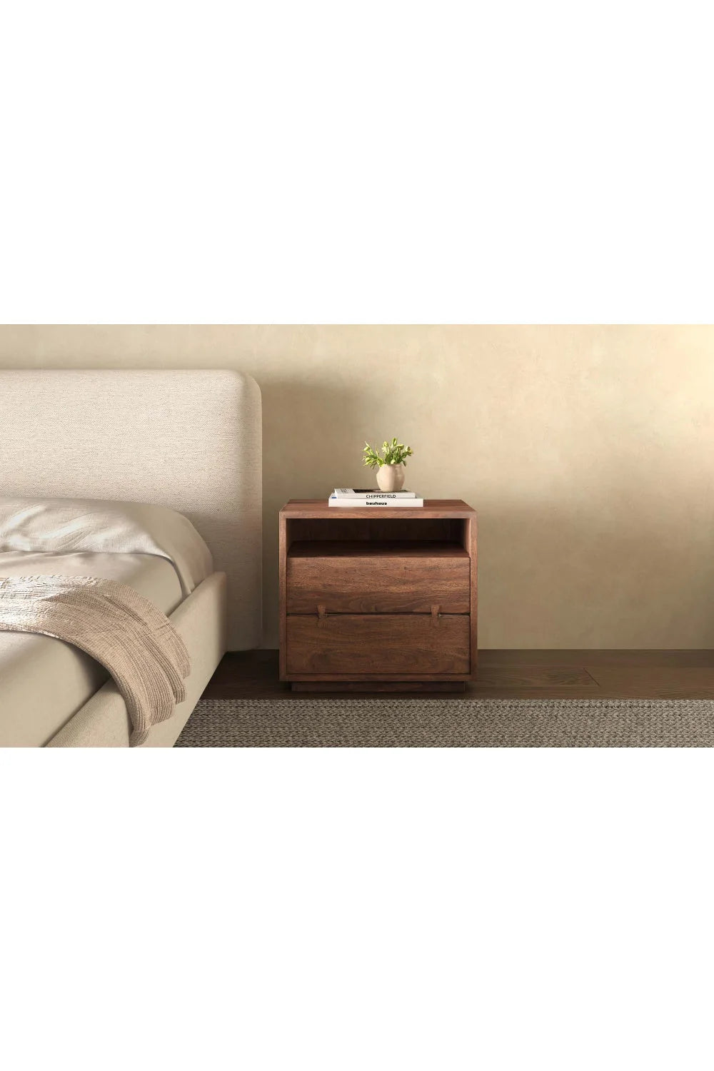 Luxury Modern Madagascar Acacia Nightstand European Style for Villa