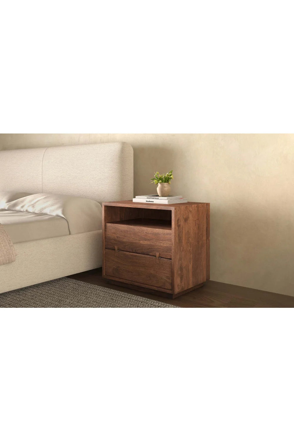 Luxury Modern Madagascar Acacia Nightstand European Style for Villa