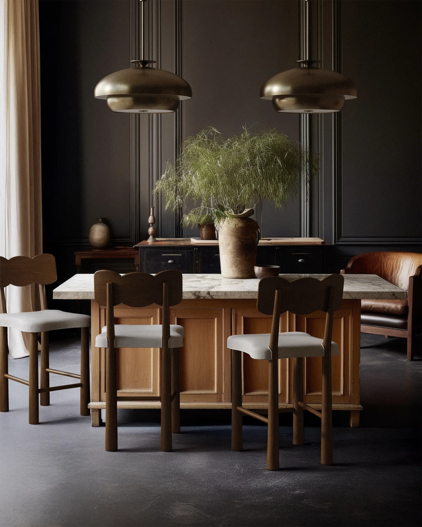 Luxury Modern Madeleine Counter Stool European Style for Villa