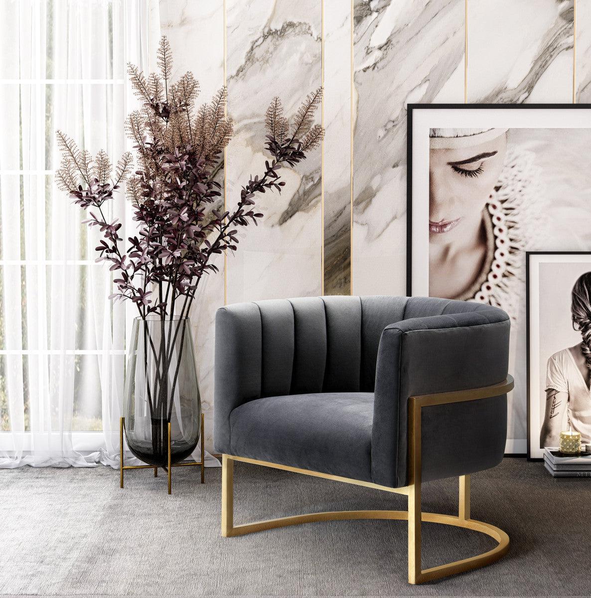Luxury Modern Magna Velvet Chair European Style for Villa