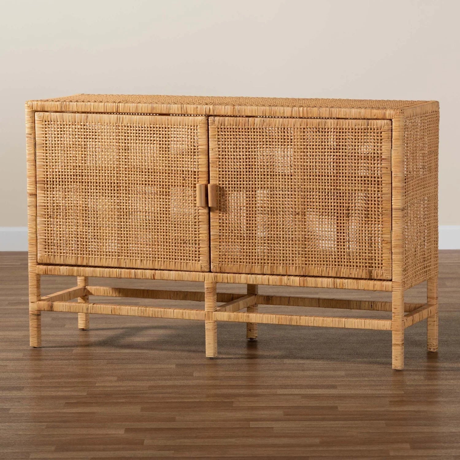 Luxury Modern Mahogany Rattan Cabinet European Style for Villa
