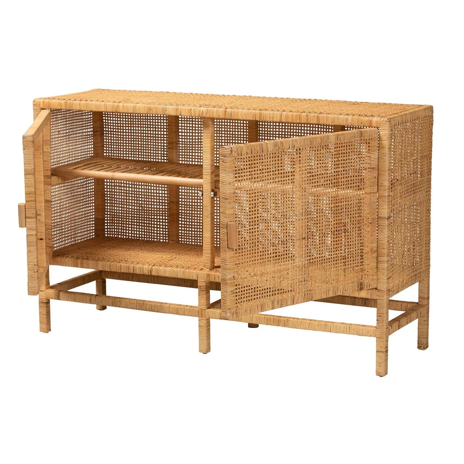 Luxury Modern Mahogany Rattan Cabinet European Style for Villa