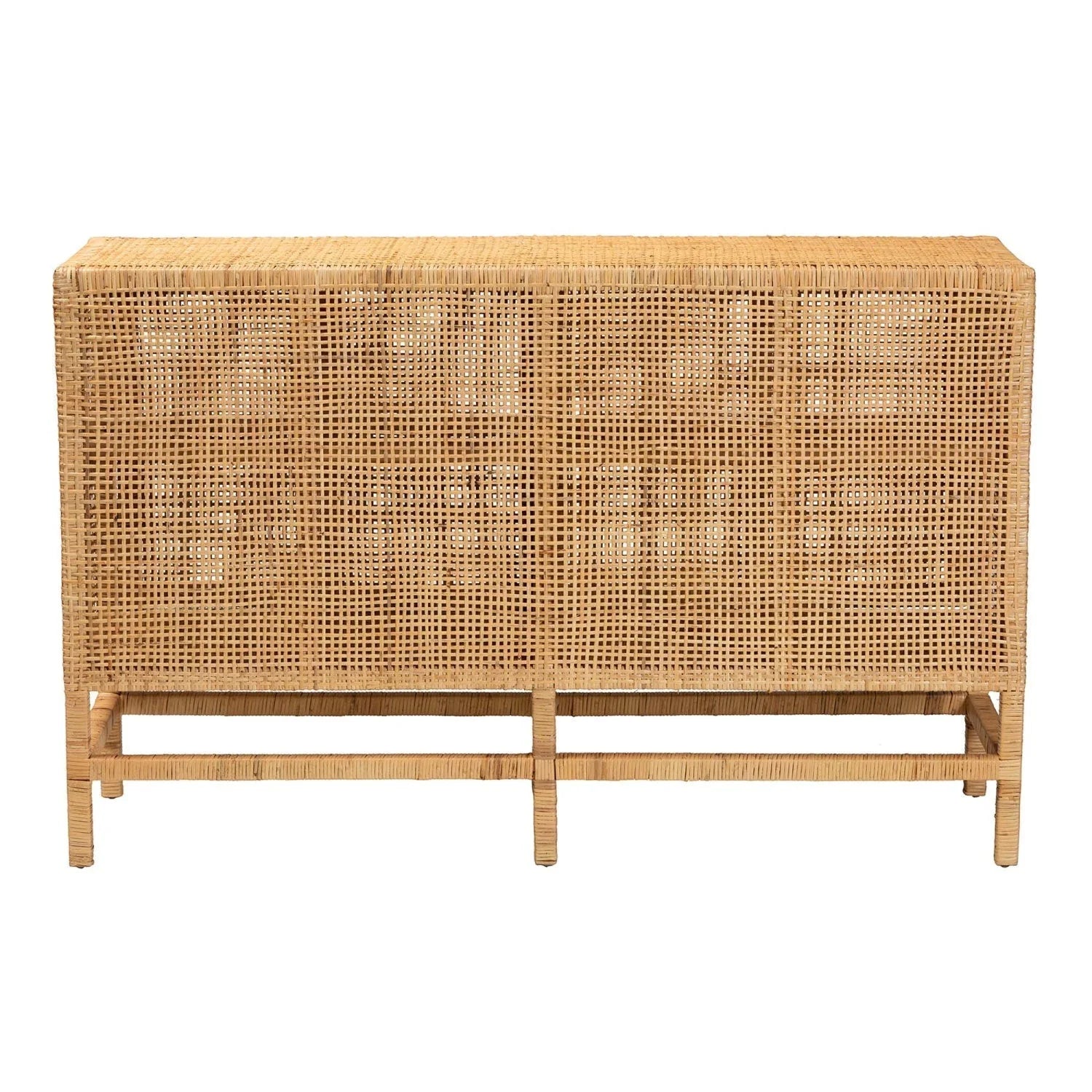 Luxury Modern Mahogany Rattan Cabinet European Style for Villa