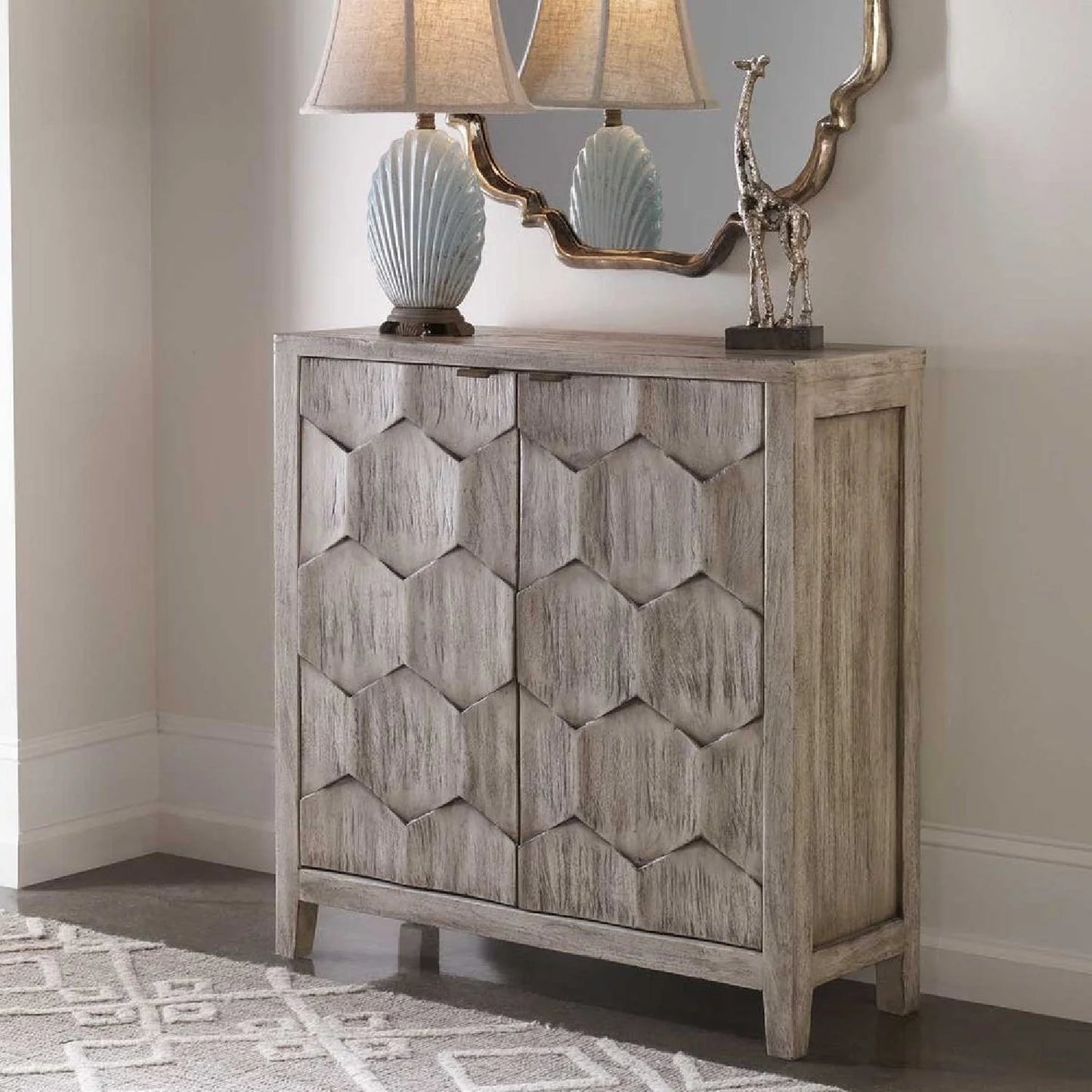 Luxury Modern Mahogany Wood 2-Door Cabinet European Style for Villa