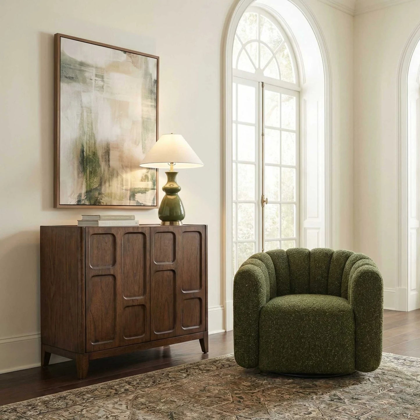 Luxury Modern Mahogany Wood 2-Door Cabinet European Style for Villa