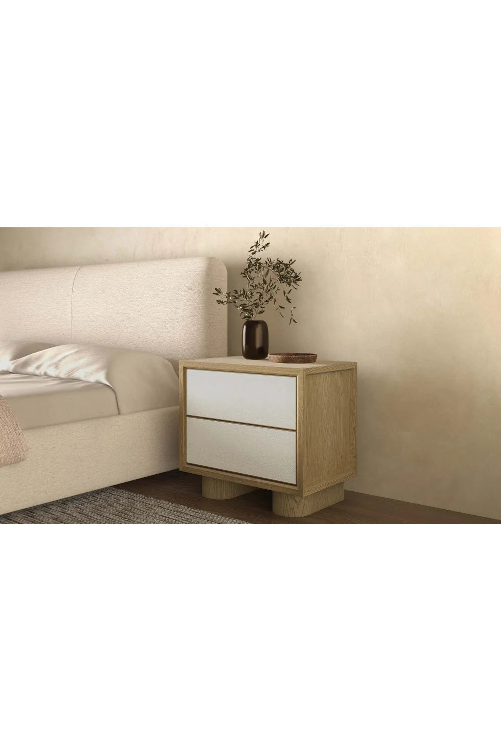 Luxury Modern Marcelle Shagreen Nightstand European Style for Villa
