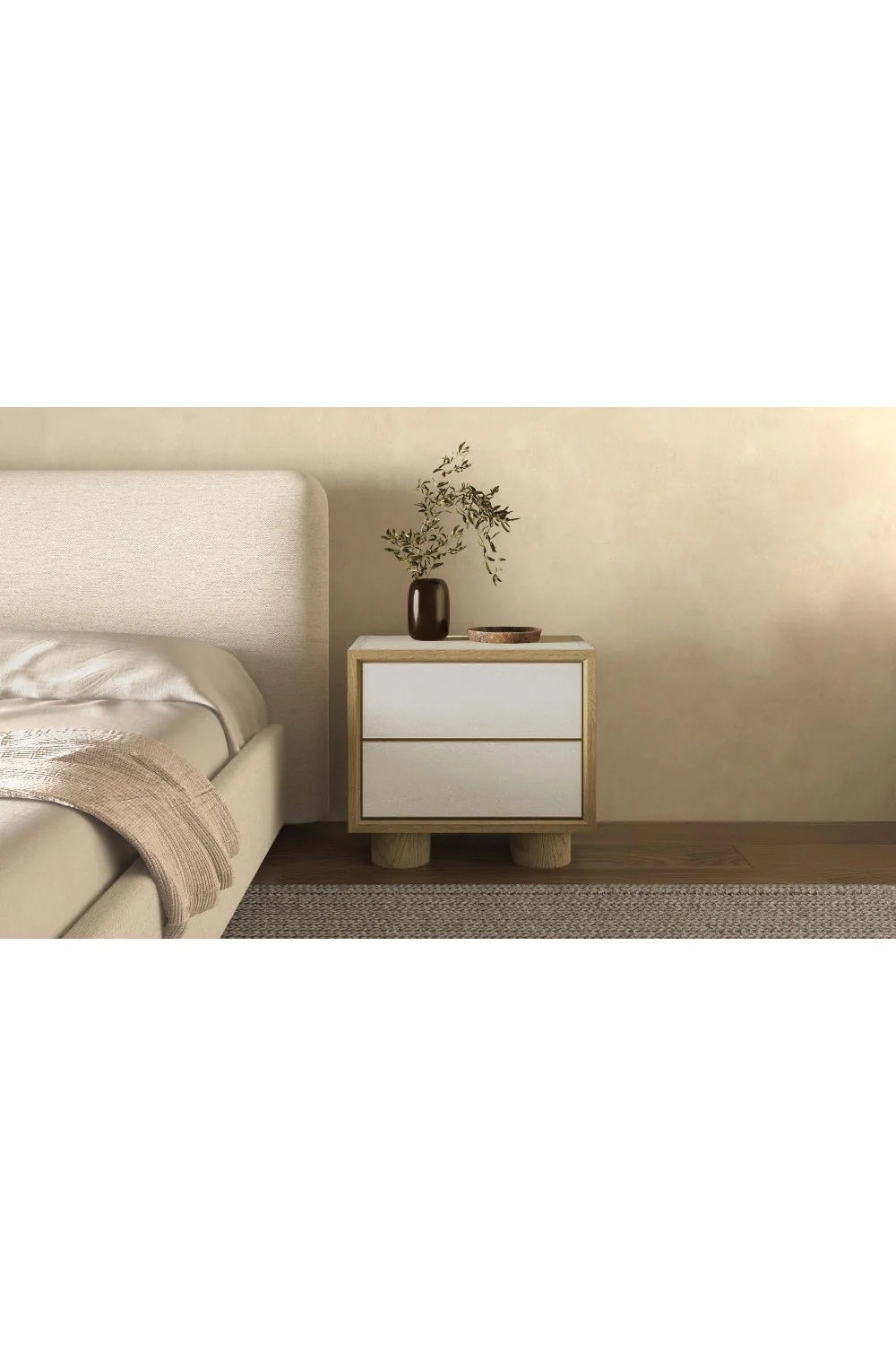 Luxury Modern Marcelle Shagreen Nightstand European Style for Villa