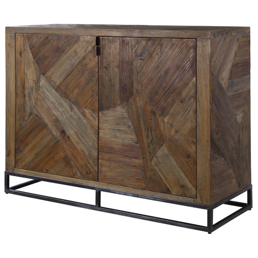 Luxury Modern Marquetry Wood 2-Door Cabinet European Style for Villa