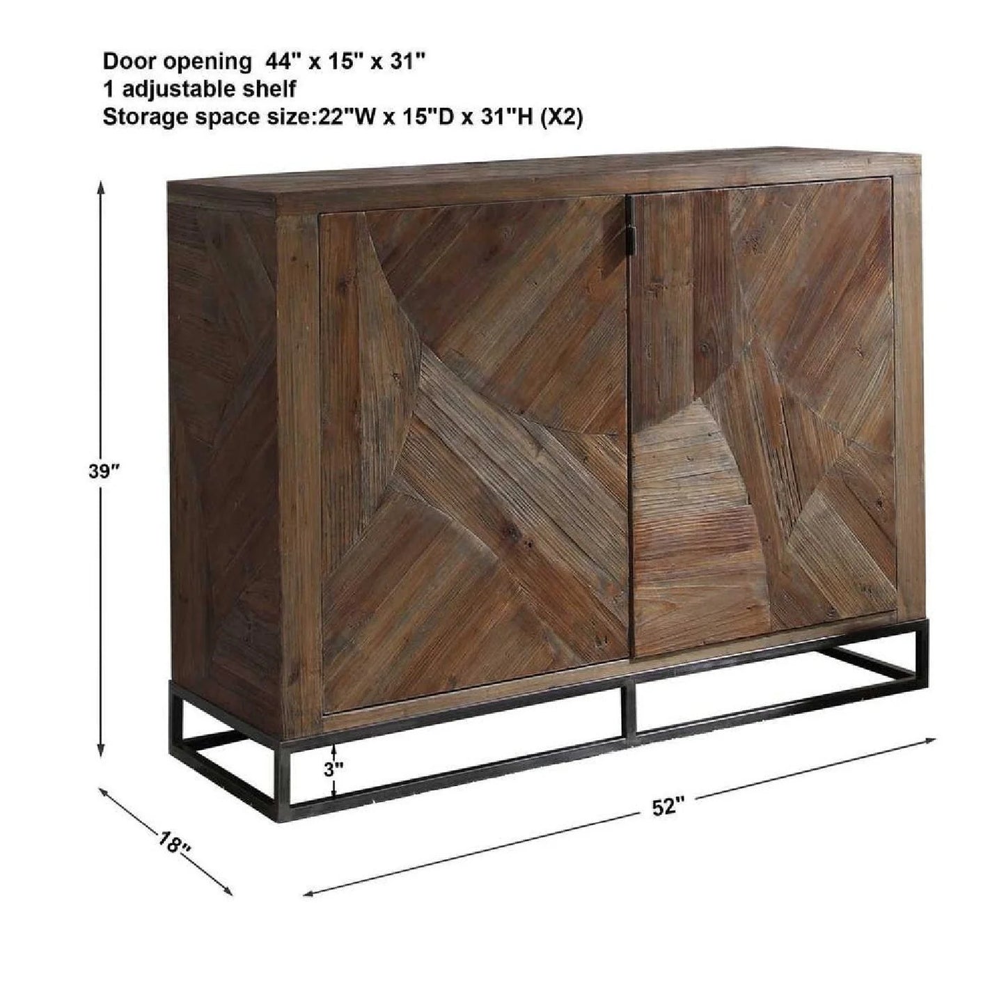 Luxury Modern Marquetry Wood 2-Door Cabinet European Style for Villa