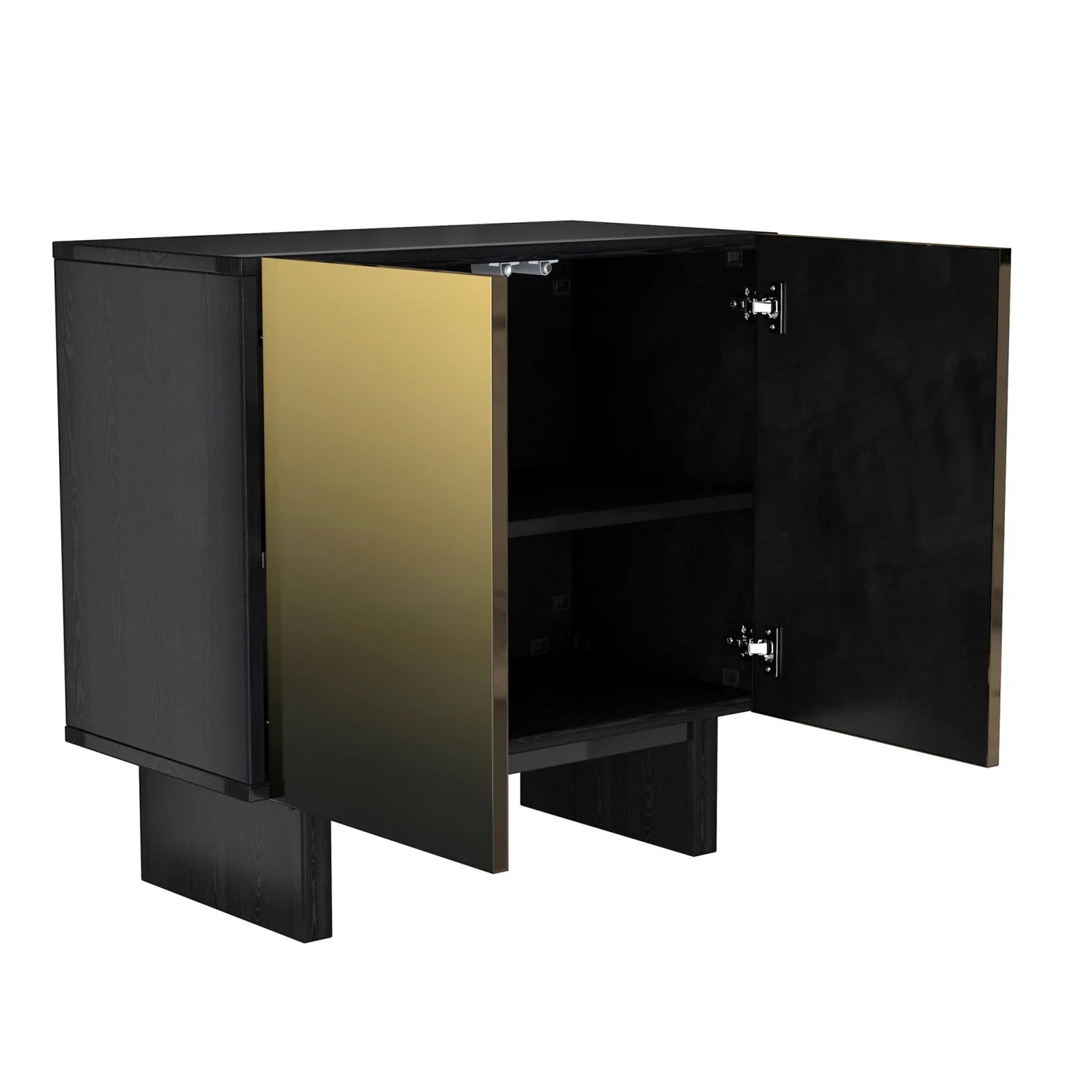 Luxury Modern Matte Black 2-Door Cabinet European Style for Villa