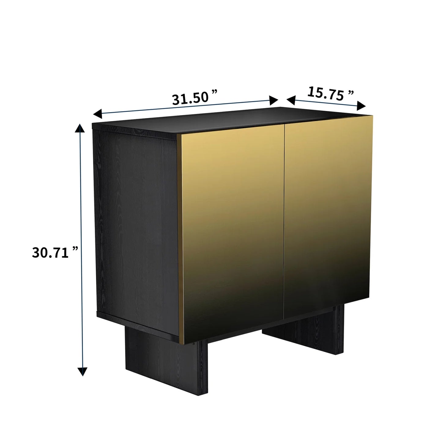 Luxury Modern Matte Black 2-Door Cabinet European Style for Villa