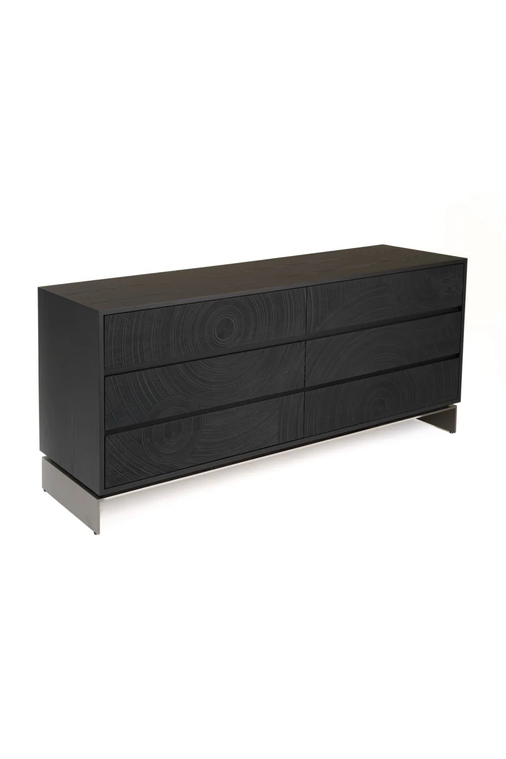 Luxury Modern Matte Black Ash 6-Drawer Dresser European Style for Villa