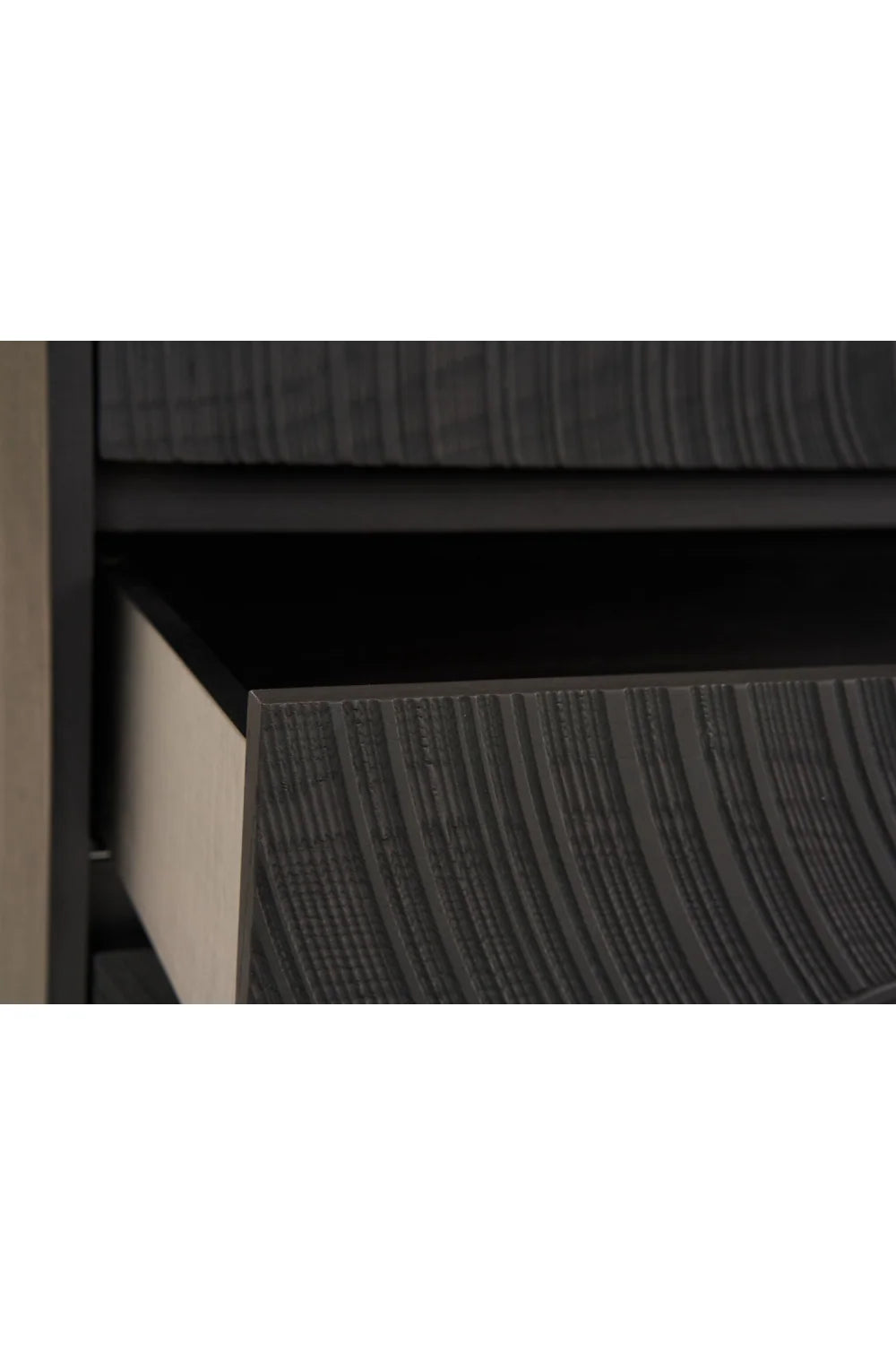 Luxury Modern Matte Black Ash 6-Drawer Dresser European Style for Villa