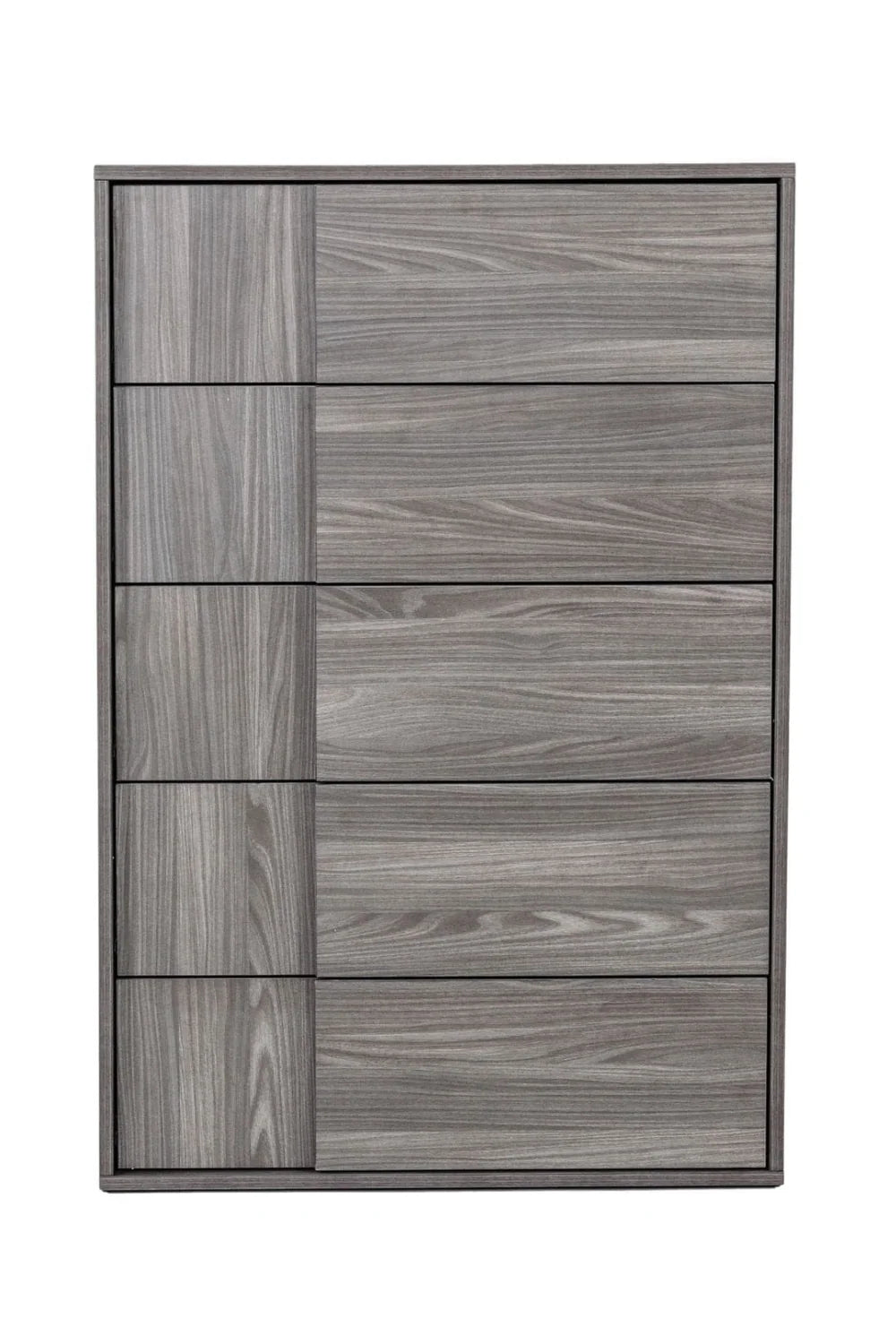 Luxury Modern Matte Gray Elm 5-Drawer Chest European Style for Villa