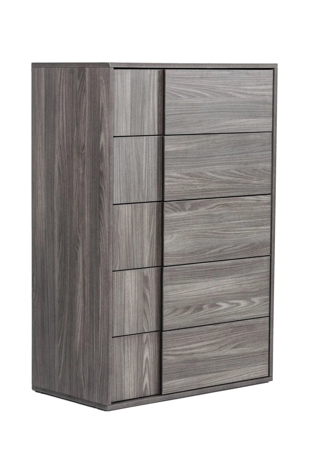 Luxury Modern Matte Gray Elm 5-Drawer Chest European Style for Villa